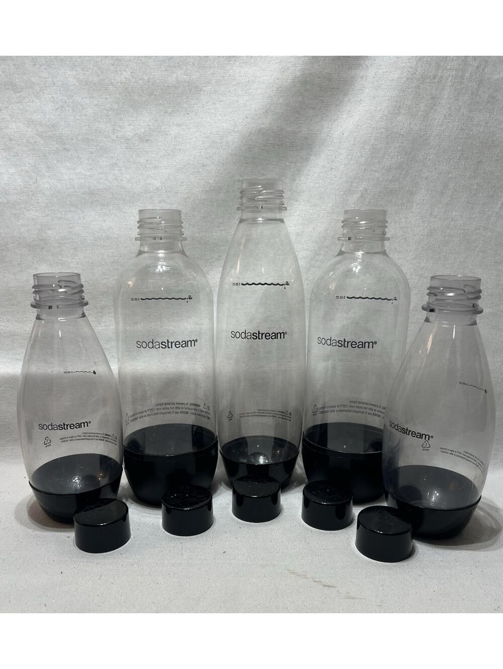 Lot Of 5 Assorted Sized Sodastream Carbonating Bottles
